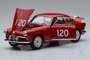 Alfa Romeo Giulietta SV #120 Mille Miglia 1956 Kyosho 1:18 08957A Metal - imaginea 2 din 9