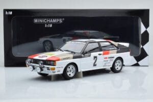 Audi Quattro Audi Sport #1 H. Mikkola / A. Hertz Winners International Swedish Rally 1981 Minichamps 1:18 155811102 Metal - imaginea 6 din 6