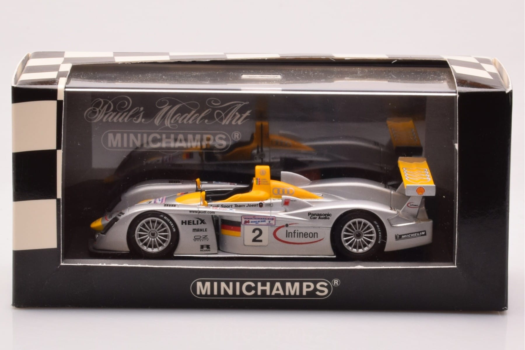 Audi R8 Infineon #2 L. Aiello / R. Capello / Pescatori 2nd Place 24 Hours of Le Mans 2001 Minichamps 1:43 400011202 Metal - imaginea 4 din 4