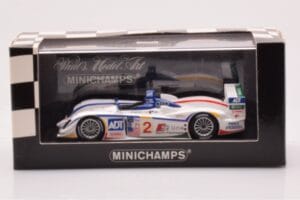 Audi R8 #2 E. Pirro / F. Biela / A. McNish 12 Hours of Sebring 2nd Place 2005 Minichamps 1:43 400051302 Metal - imaginea 4 din 4