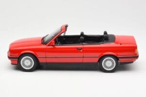 BMW 318i E30 Cabriolet Roșu Norev 1:18 183210 Metal - imaginea 3 din 6