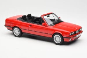 BMW 318i E30 Cabriolet Roșu Norev 1:18 183210 Metal - imaginea 4 din 6