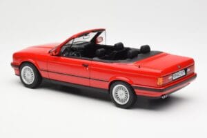 BMW 318i E30 Cabriolet Roșu Norev 1:18 183210 Metal - imaginea 5 din 6