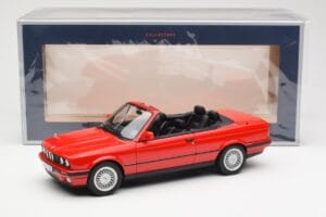BMW 318i E30 Cabriolet Roșu Norev 1:18 183210 Metal - imaginea 6 din 6