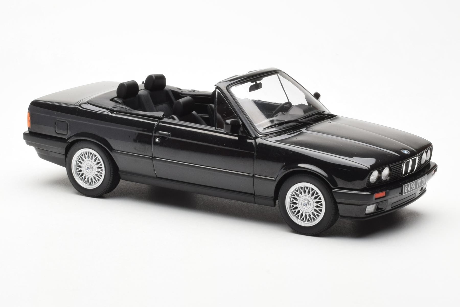 BMW 325i E30 Cabriolet Negru Metalic Norev 1:18 183211 Metal - imaginea 4 din 6