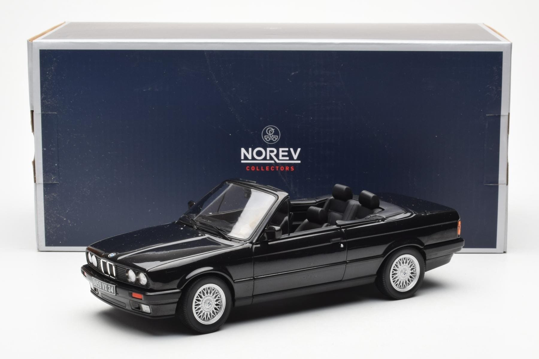 BMW 325i E30 Cabriolet Negru Metalic Norev 1:18 183211 Metal - imaginea 6 din 6
