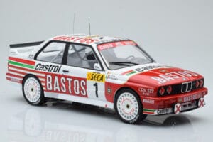 BMW M3 E30 Bastos #1 R. Ravaglia / E. Pirro / E. Van de Poele 24 Hours of Spa 1991 IXO 1:18 18RMC081A Metal - imaginea 4 din 6