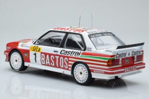 BMW M3 E30 Bastos #1 R. Ravaglia / E. Pirro / E. Van de Poele 24 Hours of Spa 1991 IXO 1:18 18RMC081A Metal - imaginea 5 din 6