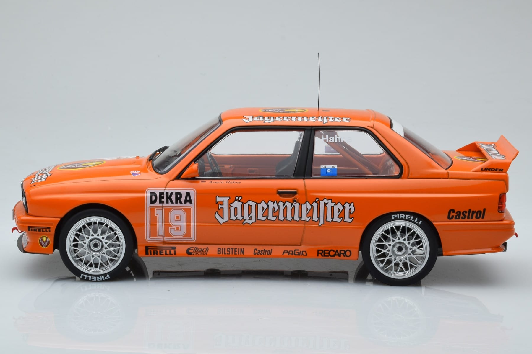 BMW M3 E30 Jagermeister #19 A. Hahne DTM Nurburgring 1992 IXO 1:18 18RMC082A Metal - imaginea 3 din 6