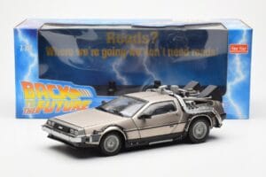 DeLorean DMC-12 Time Machine Back to the Future Argintiu Sun Star 1:18 2711 Metal - imaginea 2 din 8