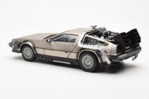 DeLorean DMC-12 Time Machine Back to the Future Argintiu Sun Star 1:18 2711 Metal - imaginea 4 din 8