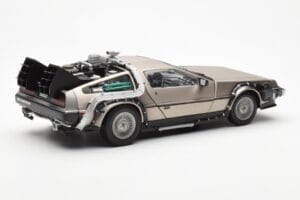 DeLorean DMC-12 Time Machine Back to the Future Argintiu Sun Star 1:18 2711 Metal - imaginea 5 din 8
