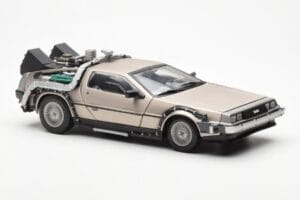 DeLorean DMC-12 Time Machine Back to the Future Argintiu Sun Star 1:18 2711 Metal - imaginea 6 din 8