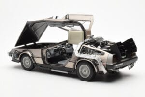 DeLorean DMC-12 Time Machine Back to the Future Argintiu Sun Star 1:18 2711 Metal - imaginea 7 din 8