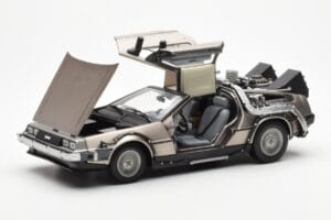 DeLorean DMC-12 Time Machine Back to the Future Argintiu Sun Star 1:18 2711 Metal - imaginea 8 din 8