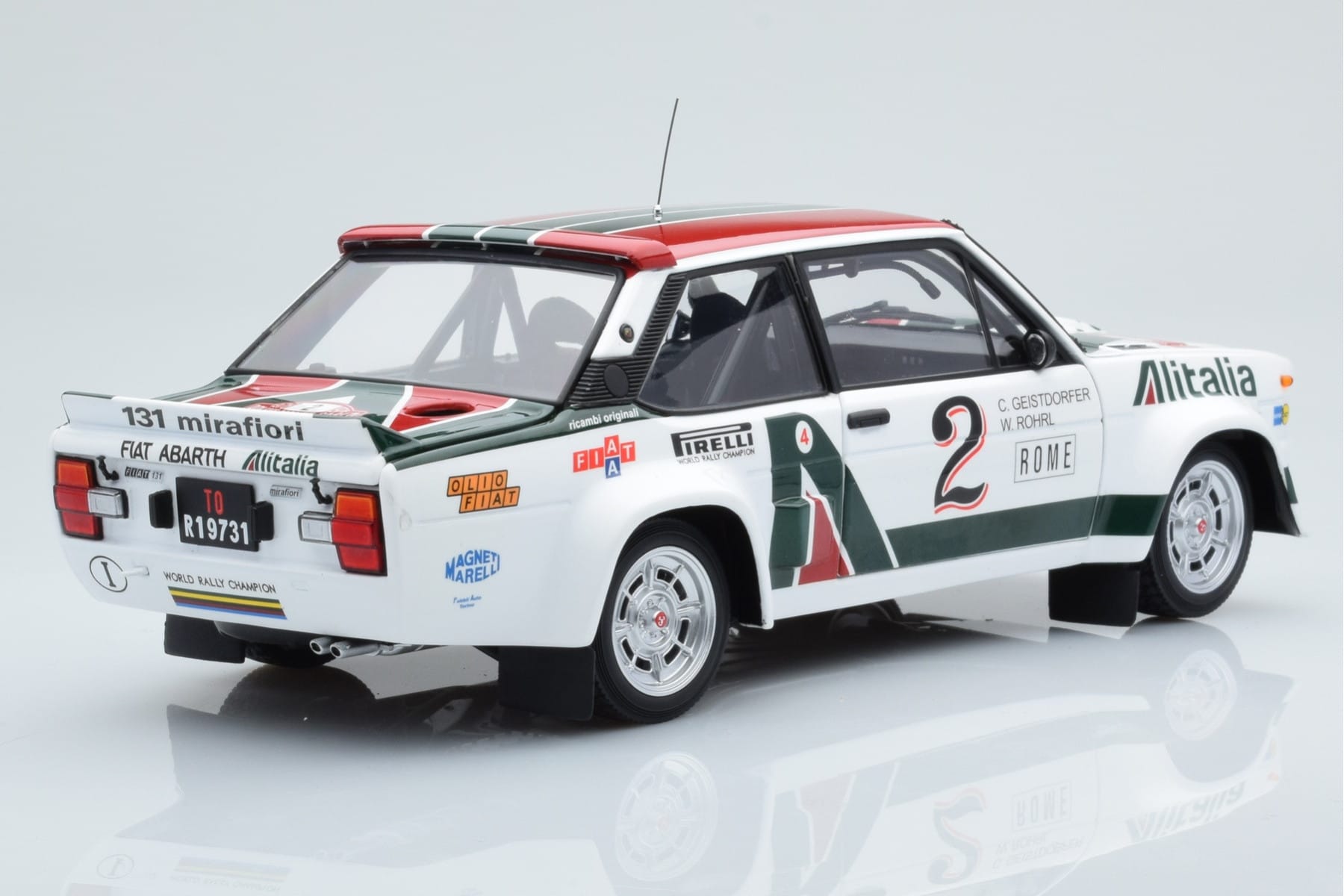 Fiat 131 Abarth Alitalia #2 W. Röhrl / C. Geistdörfer Rally Monte Carlo 1978 Kyosho 1:18 08376G Metal - imaginea 3 din 10