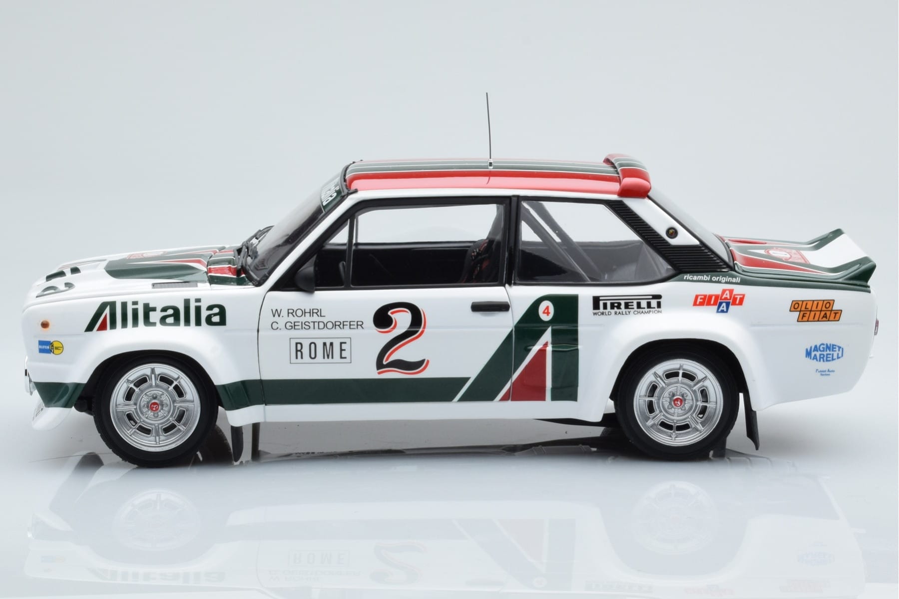Fiat 131 Abarth Alitalia #2 W. Röhrl / C. Geistdörfer Rally Monte Carlo 1978 Kyosho 1:18 08376G Metal - imaginea 4 din 10