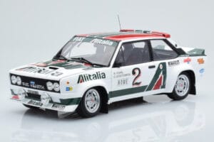 Fiat 131 Abarth Alitalia #2 W. Röhrl / C. Geistdörfer Rally Monte Carlo 1978 Kyosho 1:18