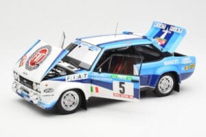 Fiat 131 Abarth #5 Team Fiat Works Rally Portugal 1980 Kyosho 1:18 08376A Metal - imaginea 2 din 8