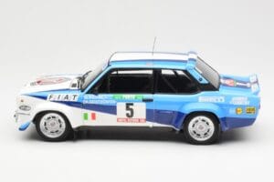 Fiat 131 Abarth #5 Team Fiat Works Rally Portugal 1980 Kyosho 1:18 08376A Metal - imaginea 4 din 8