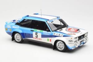 Fiat 131 Abarth #5 Team Fiat Works Rally Portugal 1980 Kyosho 1:18 08376A Metal - imaginea 6 din 8