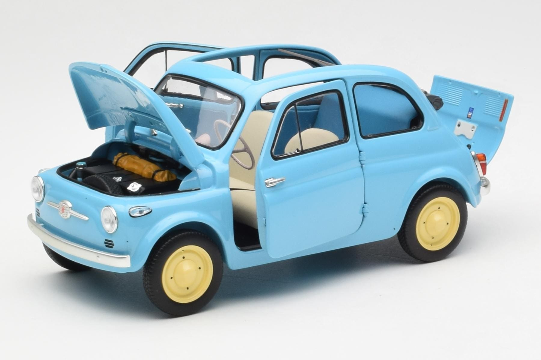 Fiat Nuova 500 Celeste Albastru Kyosho 1:18 08966LB Metal - imaginea 2 din 8