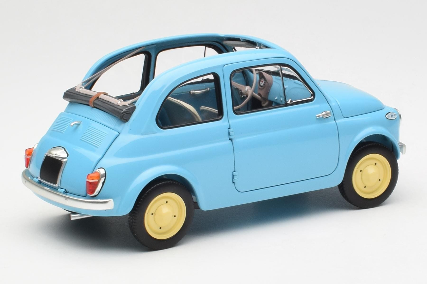 Fiat Nuova 500 Celeste Albastru Kyosho 1:18 08966LB Metal - imaginea 3 din 8