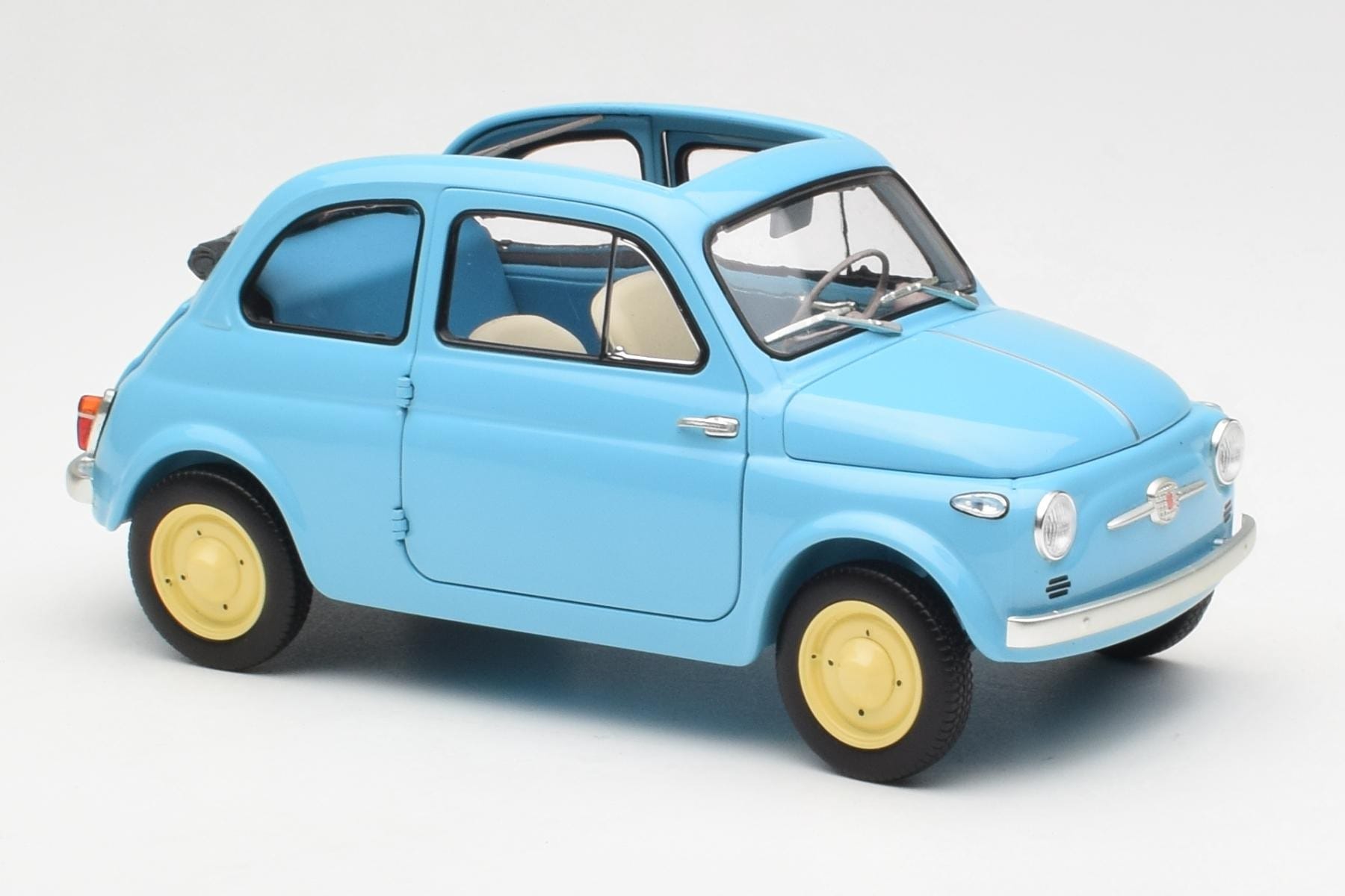 Fiat Nuova 500 Celeste Albastru Kyosho 1:18 08966LB Metal - imaginea 6 din 8