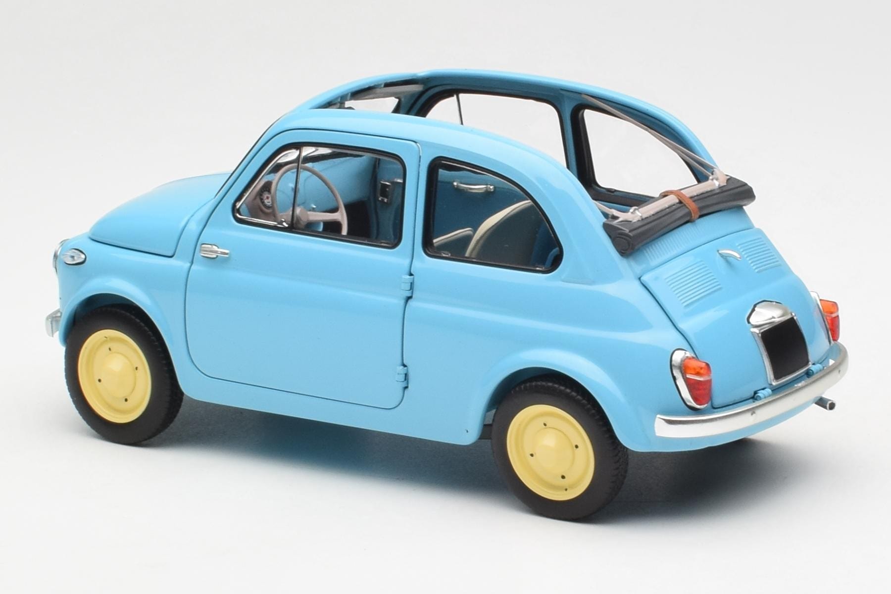 Fiat Nuova 500 Celeste Albastru Kyosho 1:18 08966LB Metal - imaginea 7 din 8