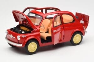 Fiat Nuova 500 Coral Roșu Kyosho 1:18 08966R Metal - imaginea 2 din 8