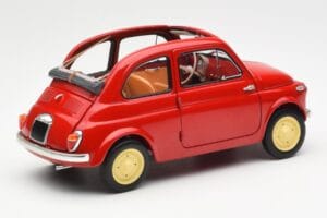 Fiat Nuova 500 Coral Roșu Kyosho 1:18 08966R Metal - imaginea 3 din 8
