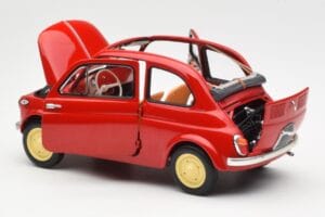 Fiat Nuova 500 Coral Roșu Kyosho 1:18 08966R Metal - imaginea 5 din 8