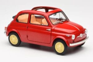 Fiat Nuova 500 Coral Roșu Kyosho 1:18 08966R Metal - imaginea 6 din 8