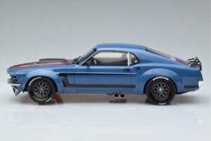 Ford Mustang Boss Cobra Ruffian Cars Albastru GT Spirit 1:18 GT426 Rășină - imaginea 3 din 6