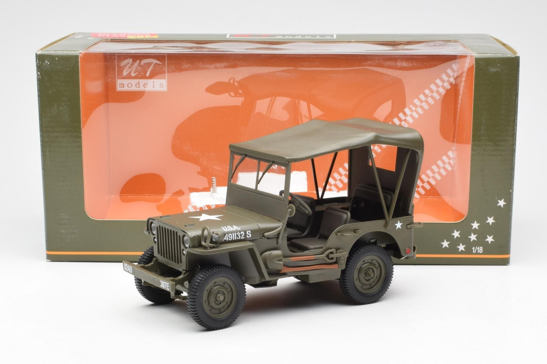 Jeep Willys Cu Prelată UT Models 1:18 180149002 Metal - imaginea 6 din 6