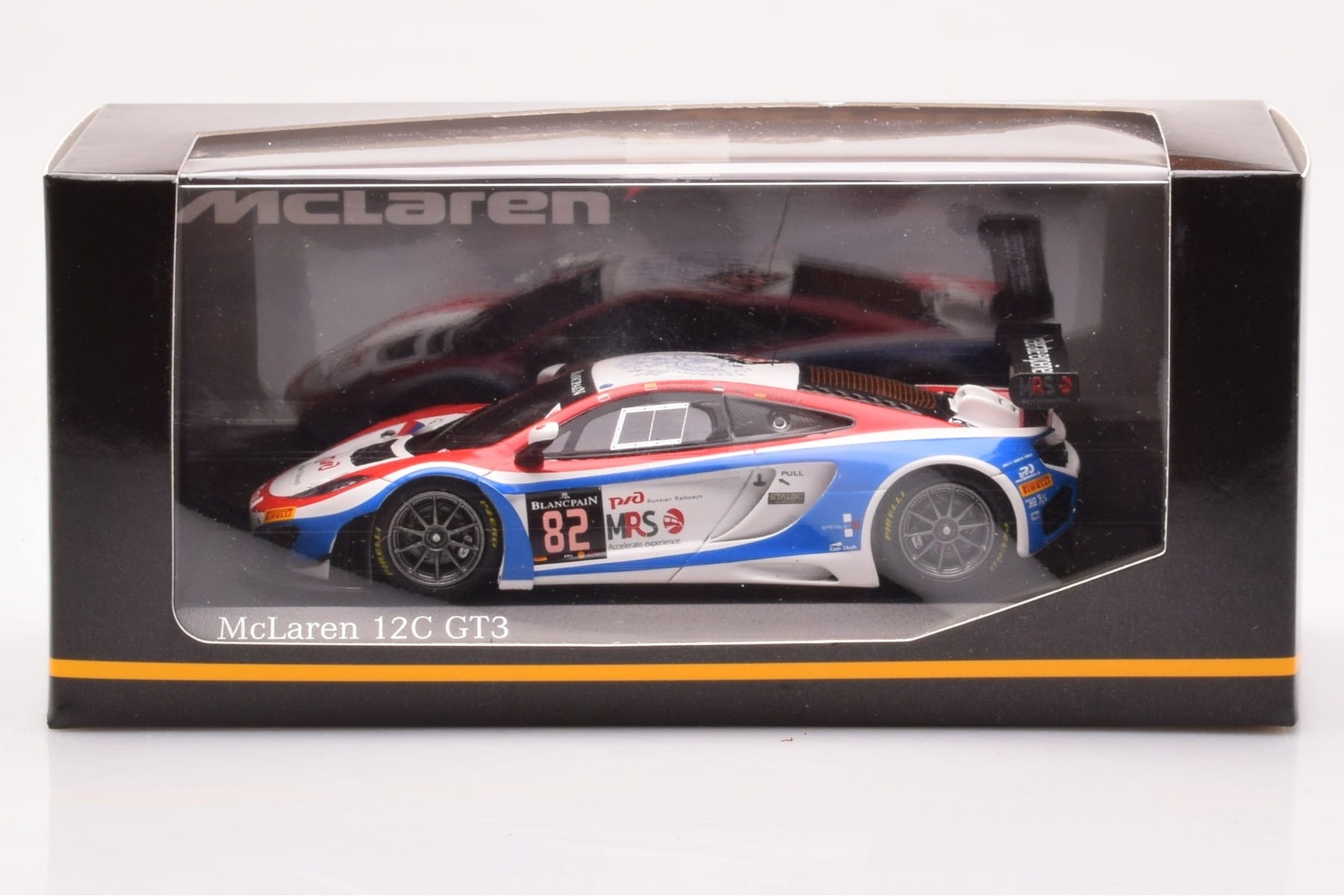 McLaren 12C GT3 #82 Russian Team A. Vasiliev / D. Vasiliauskas / M. Asmer / B. Spengler Spa 24 Hours 2014 Minichamps 1:43 437 - imaginea 4 din 4