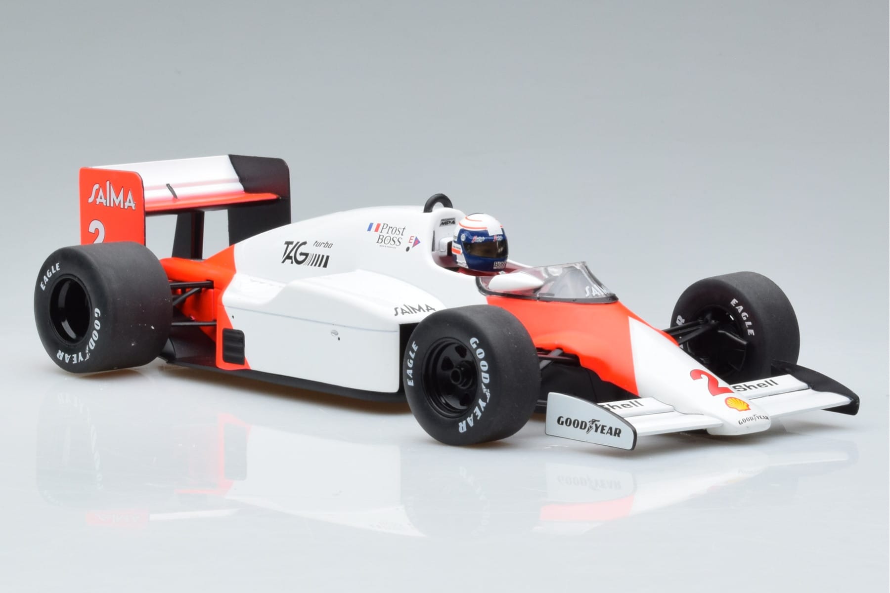 McLaren MP4/2B Marlboro #2 A. Prost Monaco GP Winner World Champion 1985 MCG 1:18 MCG18606F Metal - imaginea 4 din 6