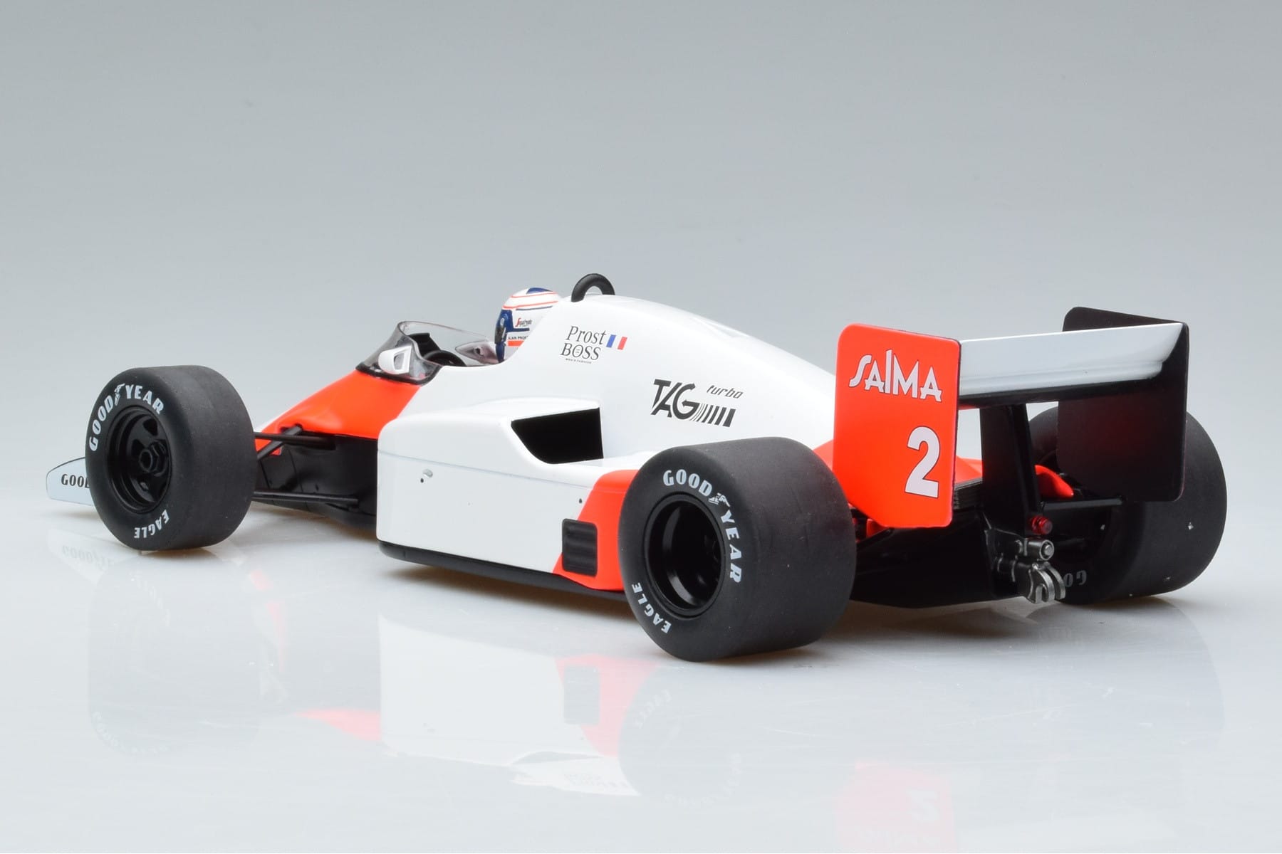 McLaren MP4/2B Marlboro #2 A. Prost Monaco GP Winner World Champion 1985 MCG 1:18 MCG18606F Metal - imaginea 5 din 6