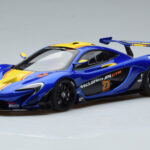 McLaren P1 GTR Albastru Cu Dungi Galbene AUTOart 1:18