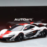 McLaren P1 GTR Alb Lucios Cu Dungi Roșii AUTOart 1:18 - image 7 of 7