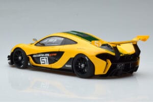 McLaren P1 GTR Galben Cu Dungi Verzi AUTOart 1:18 81544 Compozit - imaginea 6 din 7