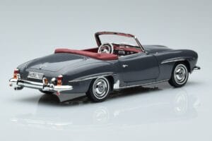 Mercedes 190 SL W121 Roadster Gri Norev 1:18 183402 Metal - imaginea 3 din 8