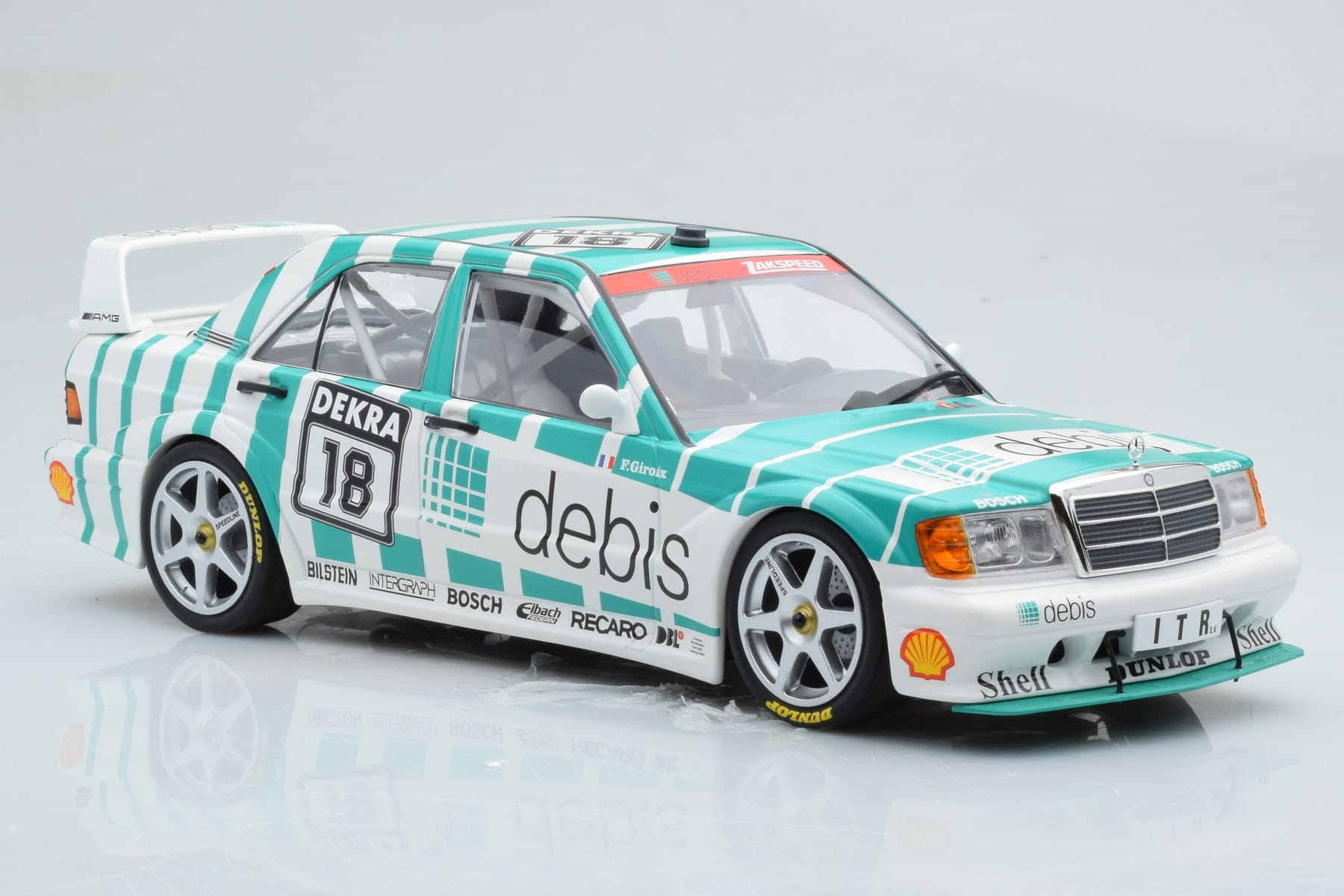 Mercedes 190E 2.5-16 W201 EVO 2 Debis #18 F. Giroix Team Zackspeed DTM 1991 Minichamps 1:18 155913618 Metal - imaginea 4 din 6