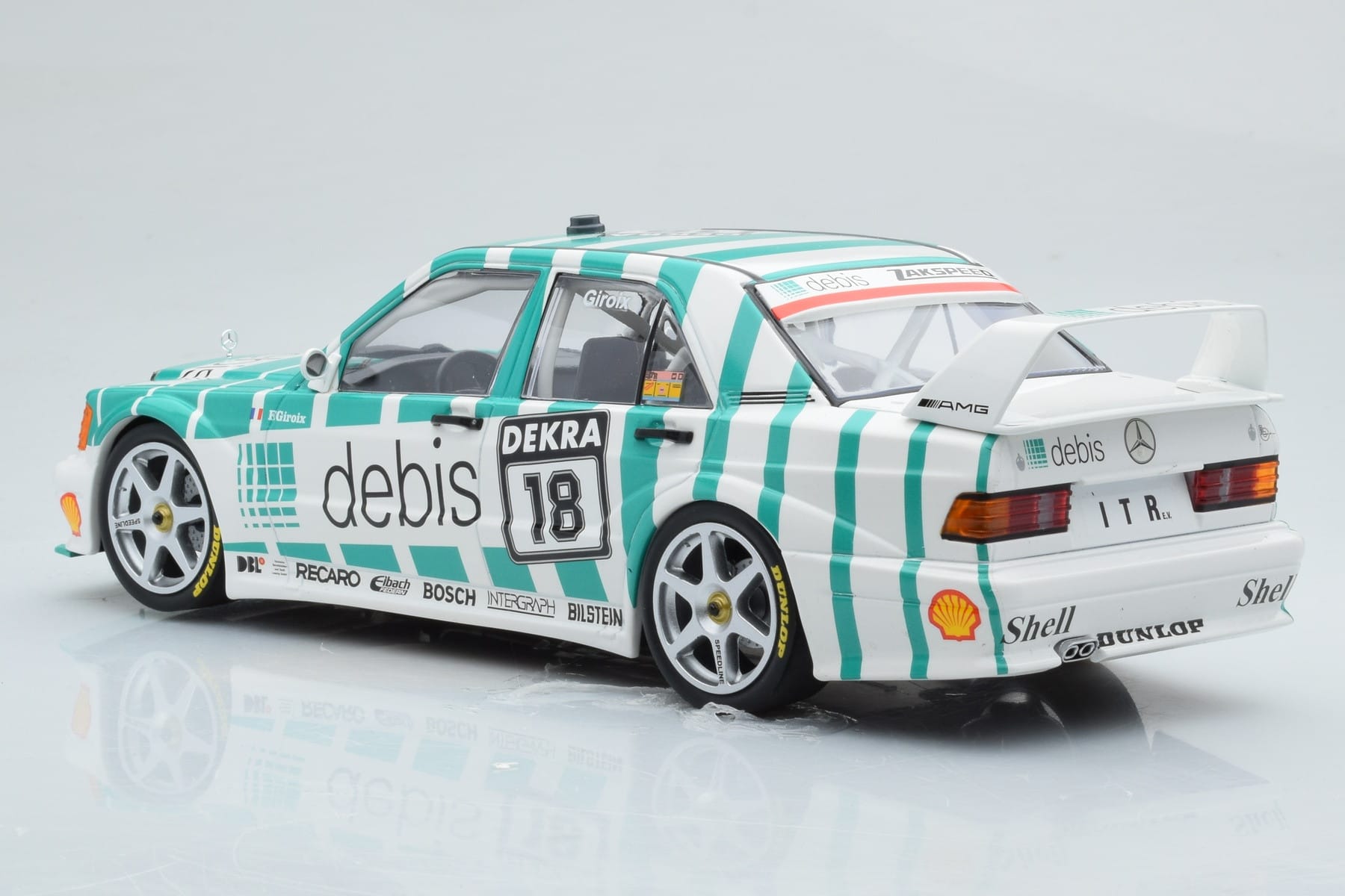 Mercedes 190E 2.5-16 W201 EVO 2 Debis #18 F. Giroix Team Zackspeed DTM 1991 Minichamps 1:18 155913618 Metal - imaginea 5 din 6