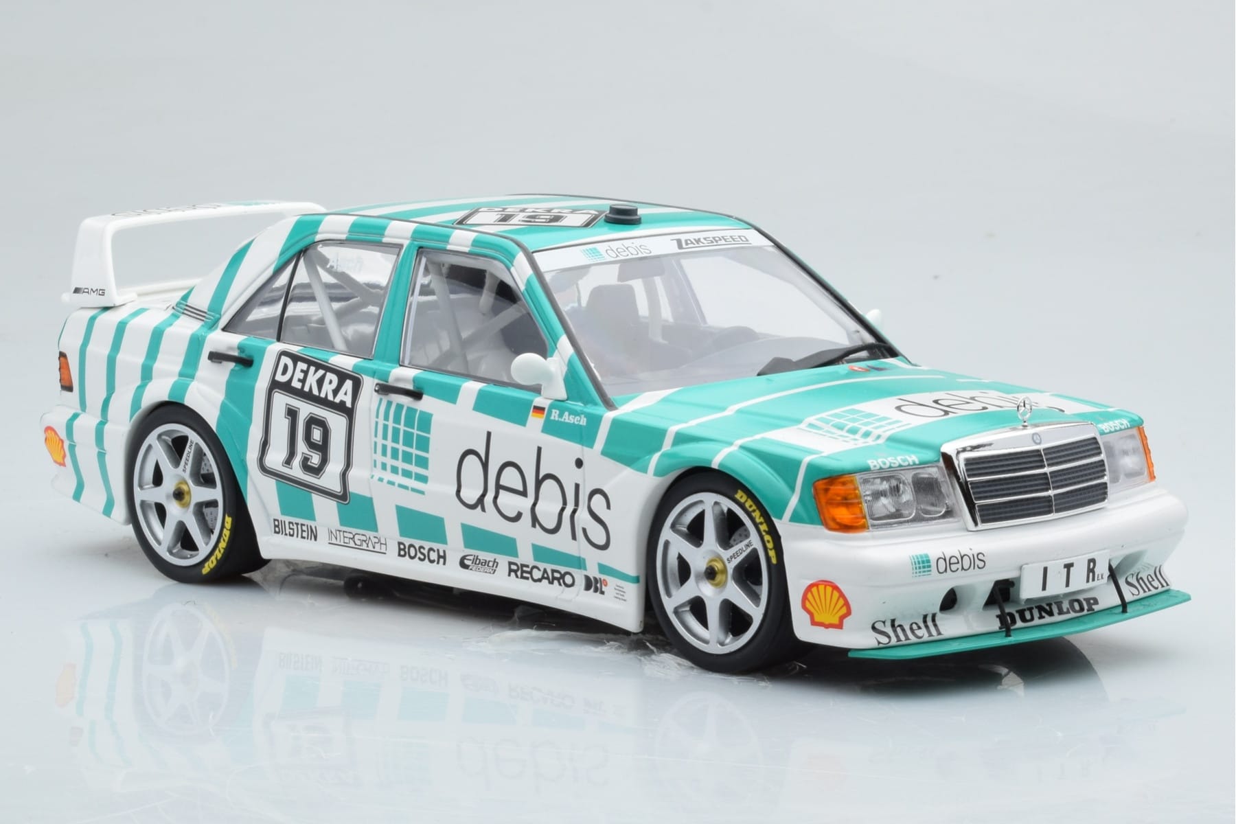 Mercedes 190E 2.5-16 W201 EVO 2 Debis #19 R. Asch Team Zackspeed DTM 1991 Minichamps 1:18 155913619 Metal - imaginea 4 din 6