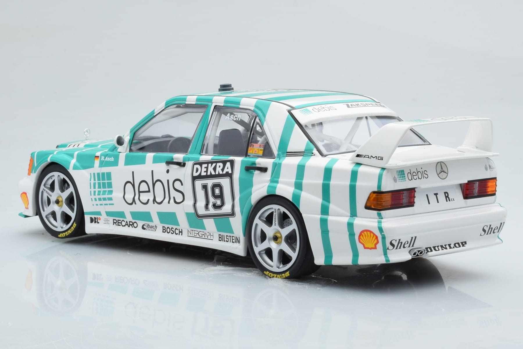Mercedes 190E 2.5-16 W201 EVO 2 Debis #19 R. Asch Team Zackspeed DTM 1991 Minichamps 1:18 155913619 Metal - imaginea 5 din 6