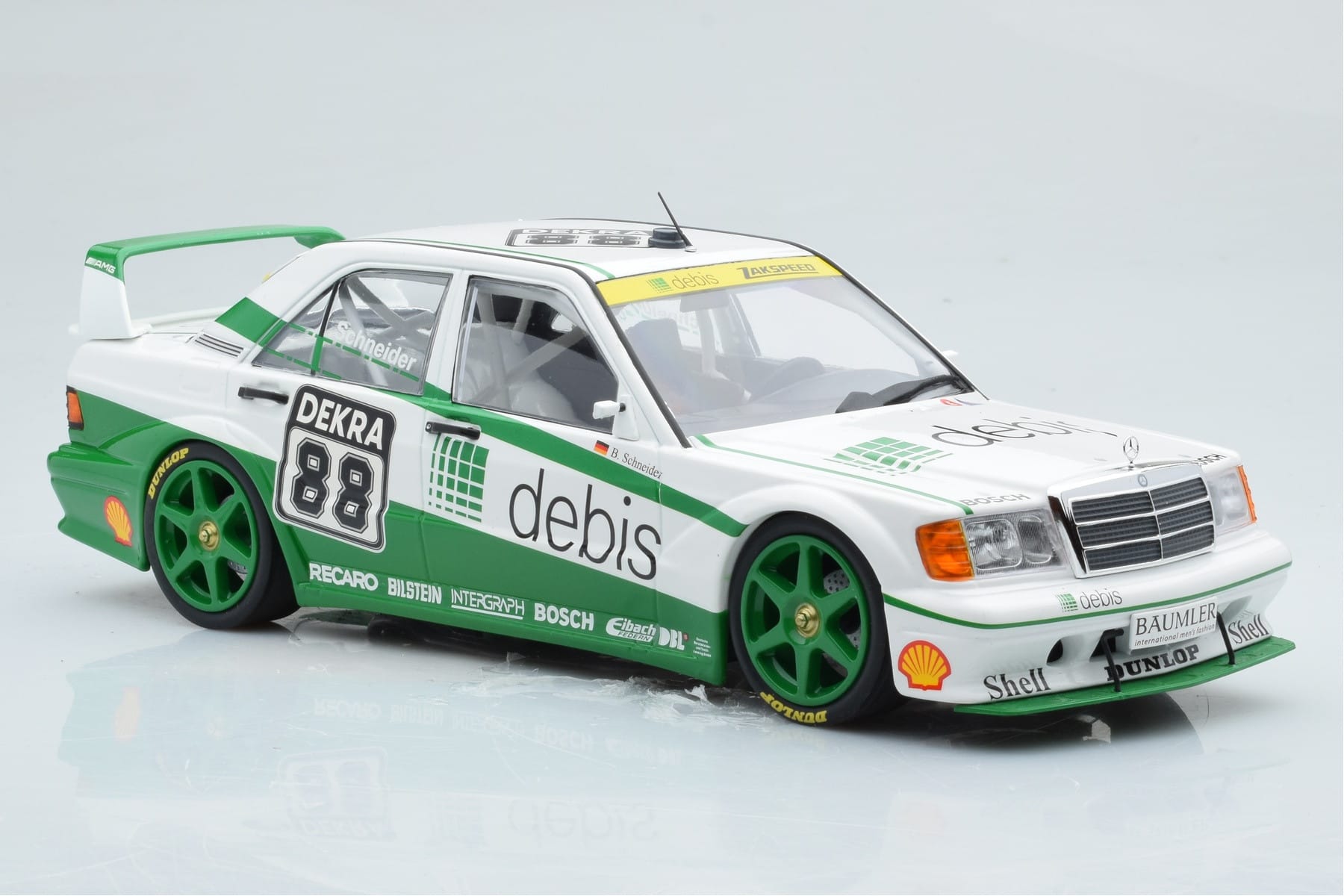 Mercedes 190E 2.5-16 W201 EVO 2 Debis #88 B. Schneider Team Zackspeed DTM 1991 Minichamps 1:18 155913688 Metal - imaginea 4 din 6