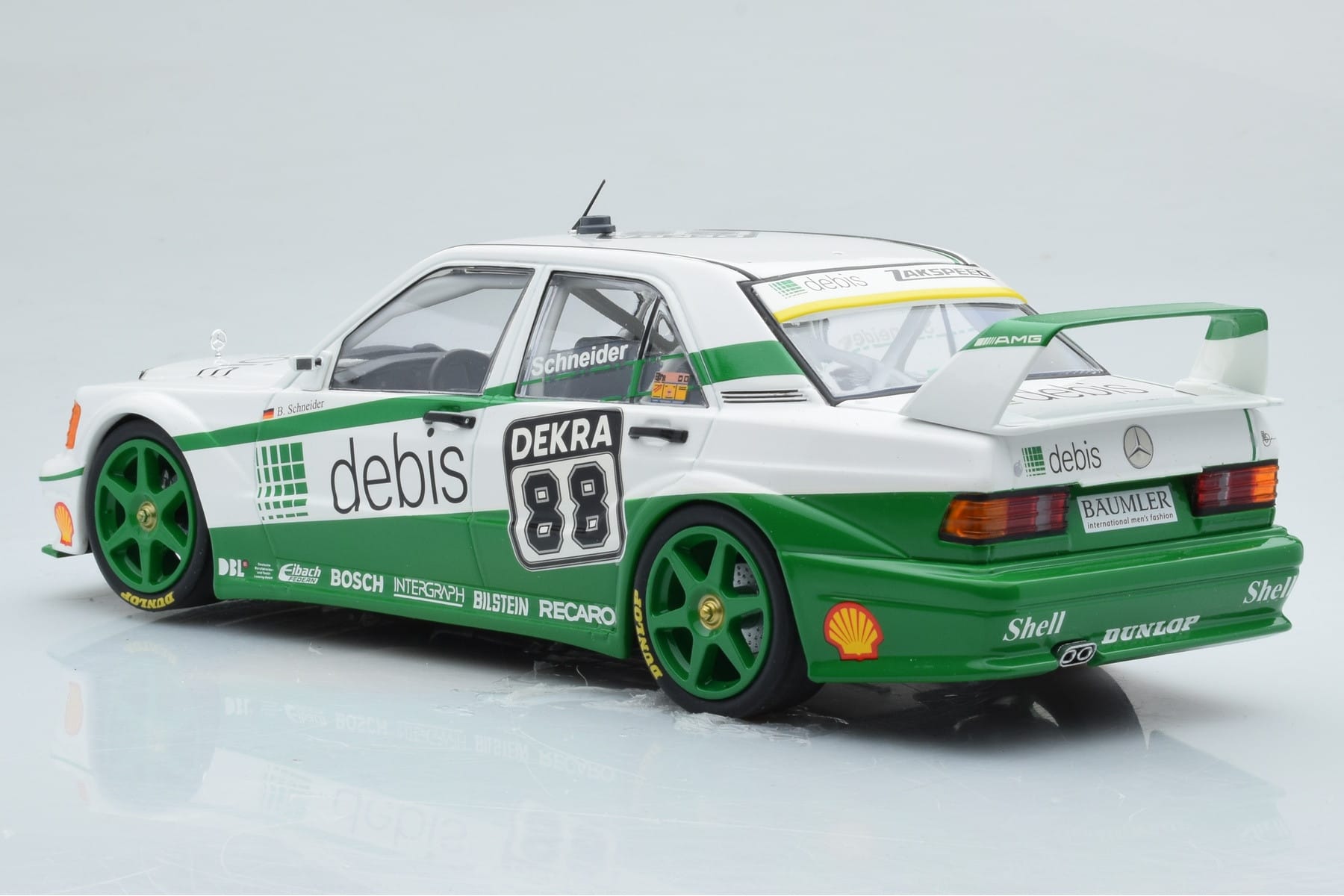 Mercedes 190E 2.5-16 W201 EVO 2 Debis #88 B. Schneider Team Zackspeed DTM 1991 Minichamps 1:18 155913688 Metal - imaginea 5 din 6