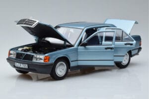 Mercedes 190E W201 Albastru Deschis Norev 1:18 183828 Metal - imaginea 2 din 7