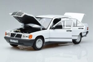 Mercedes 190 E W201 Alb Norev 1:18 183820 Metal - imaginea 2 din 7